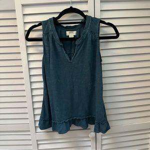 Maeve (Anthropologie) Ruffle top (blue, XS)